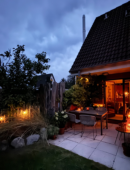 Rauszeit SPO - Ferienhaus in Sankt Peter-Ording - Abenddämmerung auf der Terrasse