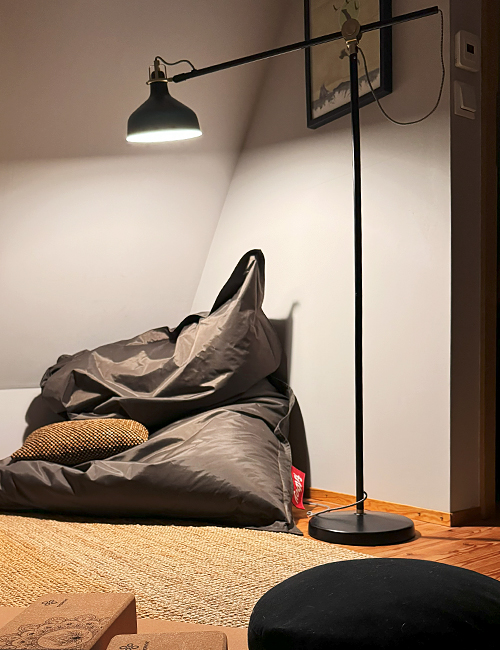 Rauszeit SPO - Ferienhaus in Sankt Peter-Ording - Rückzugsort im Dachgeschoss mit Sitzsack